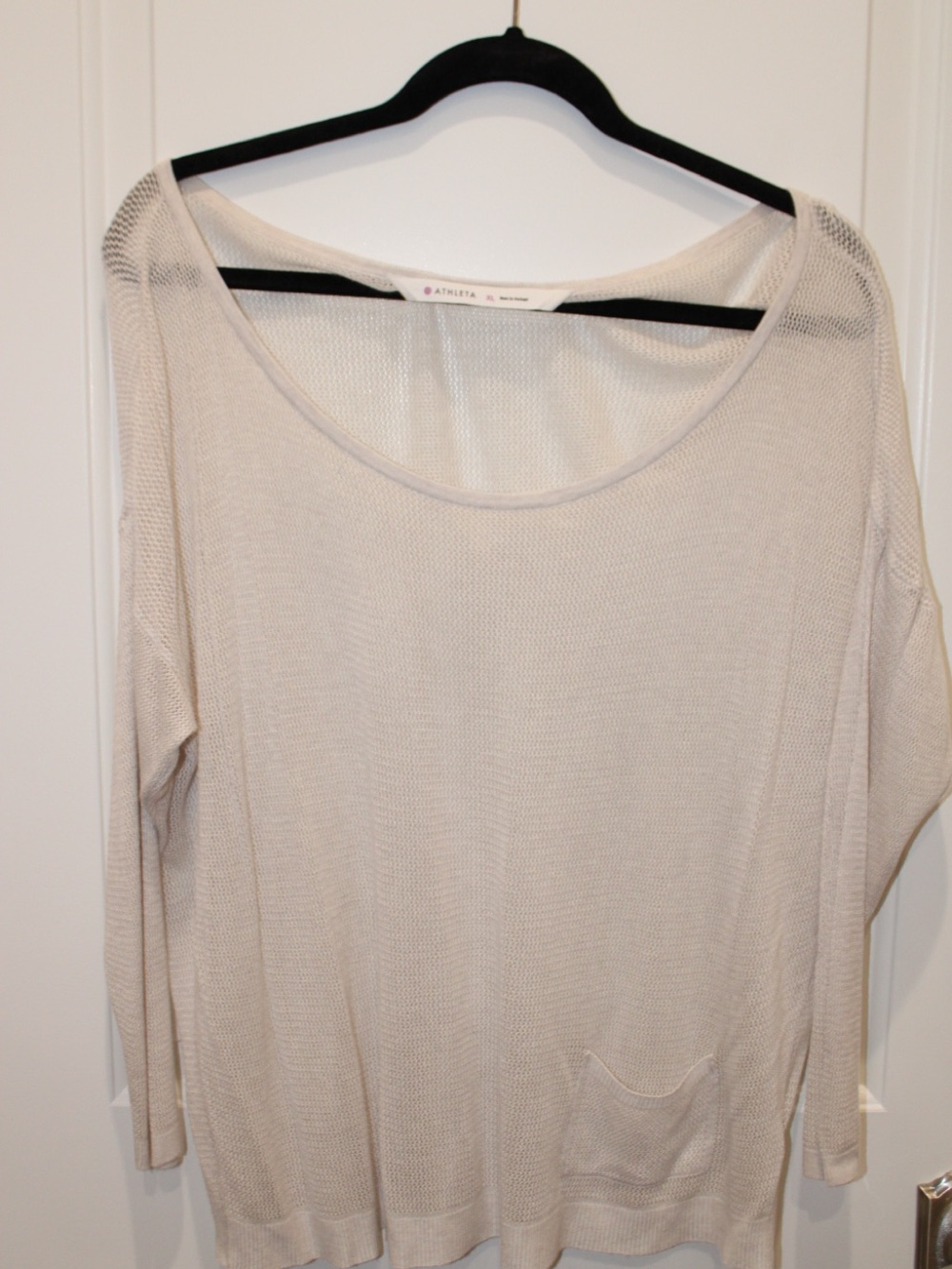 Athleta Scoop Neck Lightweight Knit Top - Light Beige